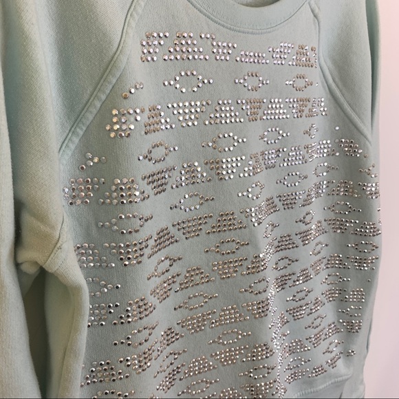 PINK Victoria's Secret Mint Aztec Tribal Sequin Pullover Crewneck Sweats… - Picture 4 of 11